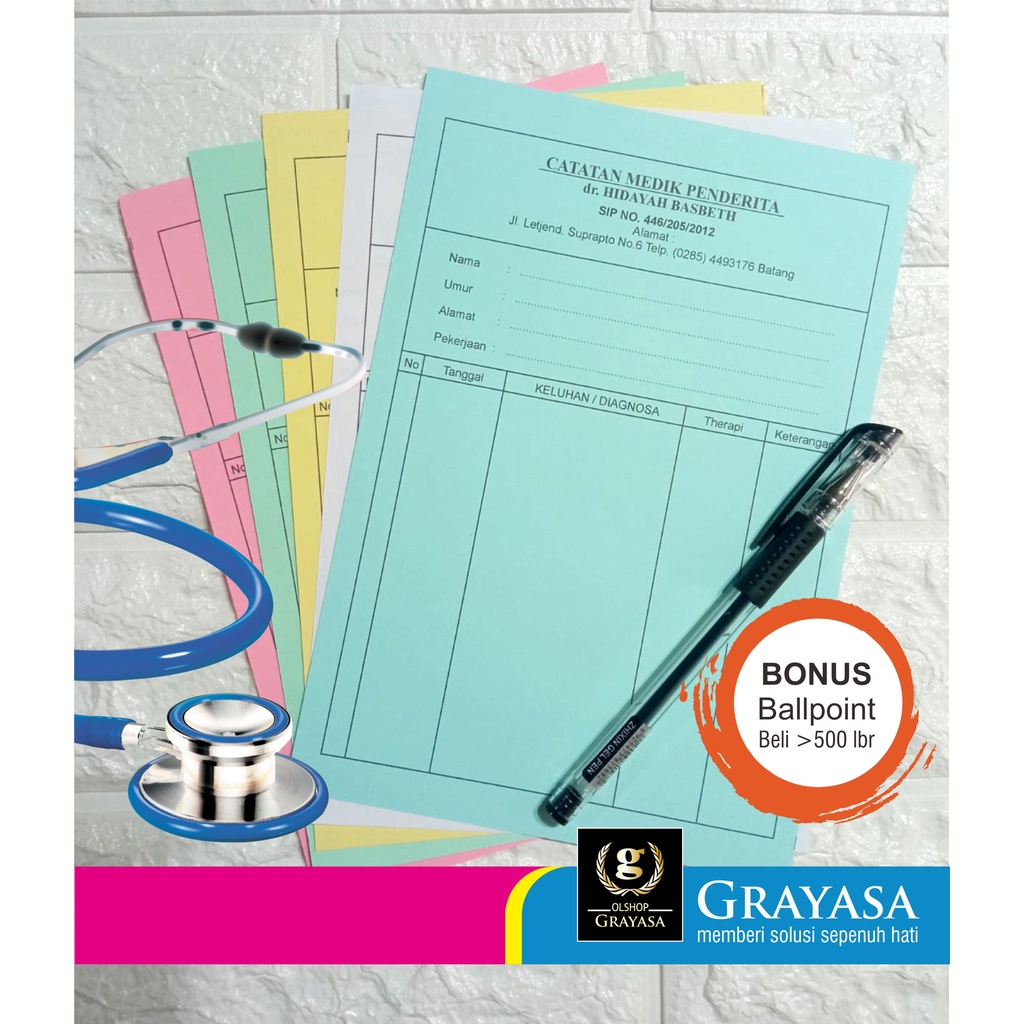 Jual Kartu Medik / Kartu Rekam Medis / Kartu Status Pasien Indonesia ...