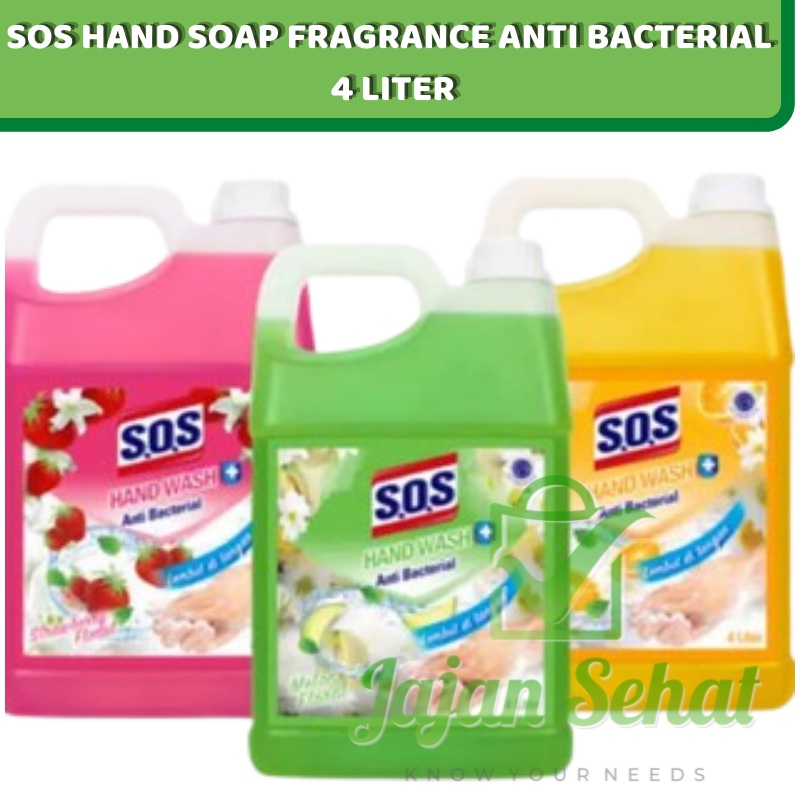 Sos Hand Soap Fragrance Anti Bacterial 4 Liter