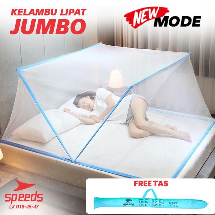 SPEEDS KELAMBU LIPAT KELAMBU TUDUNG KOTAK JUMBO PORTABEL KELAMBU BAYI, ANAK DEWASA ANTI NYAMUK SIMPL