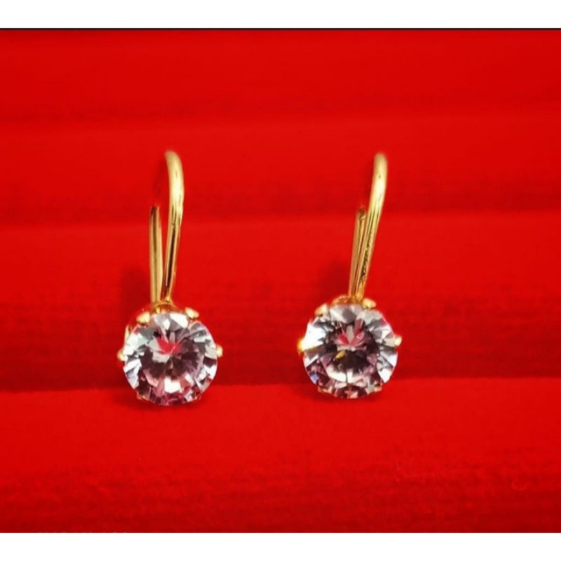 Anting Desi rosegold wanita titanium tidak luntur dan karat