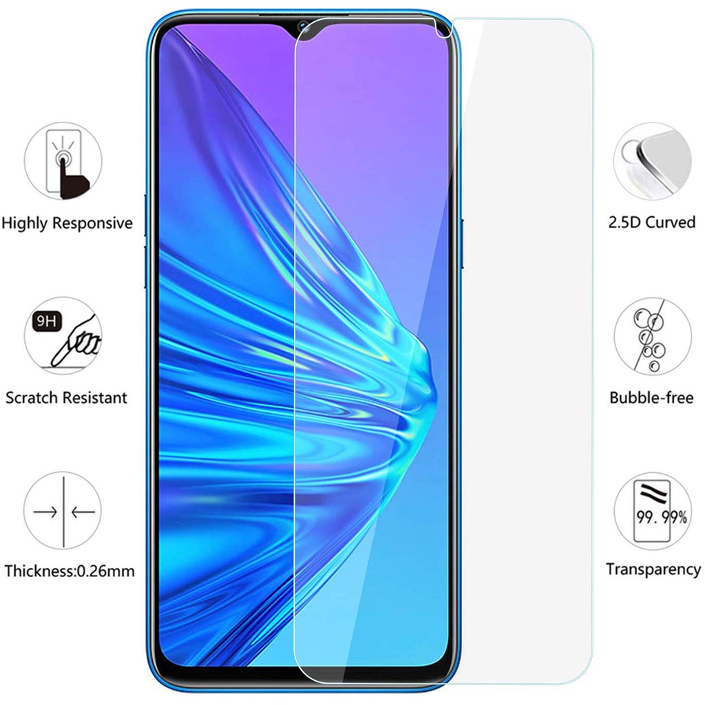 OPPO REALME 5  PREMIUM QUALITY TEMPERED GLASS RAKKI