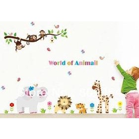 *#*#*#*#] Dunia Binatang - Wall Sticker / Stiker Dinding Plastik Transparant