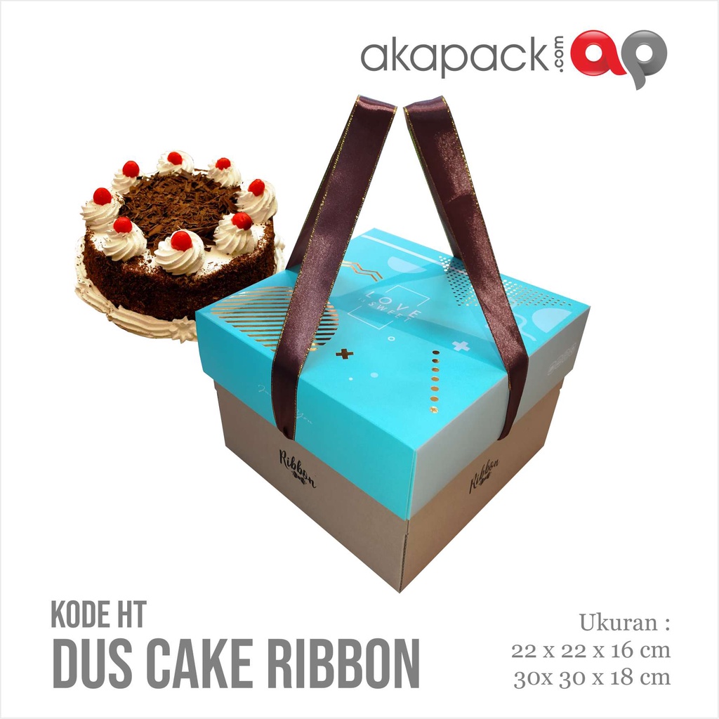 

Dus Kue Tart Ribbon TOSCA seserahan kado baju/Cake Box Handle Ribbon Happy Tosca