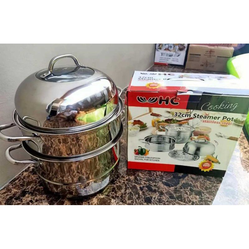 PANCI KUKUSAN 3 SUSUN/Steamer pot/ kukusan 32 cm Hc Panci dandang kukusan