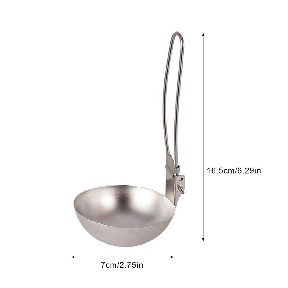 Lanfy Sendok Titanium Murni Alat Dapur Kitchen Anti Karat Lipat Slotted Spoon Camping Soup Ladle