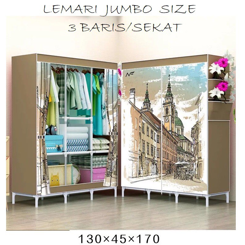 DT Shop Medan  RAK  PAKAIAN PORTABLE MOTIF 3D JUMBO CLOTH 