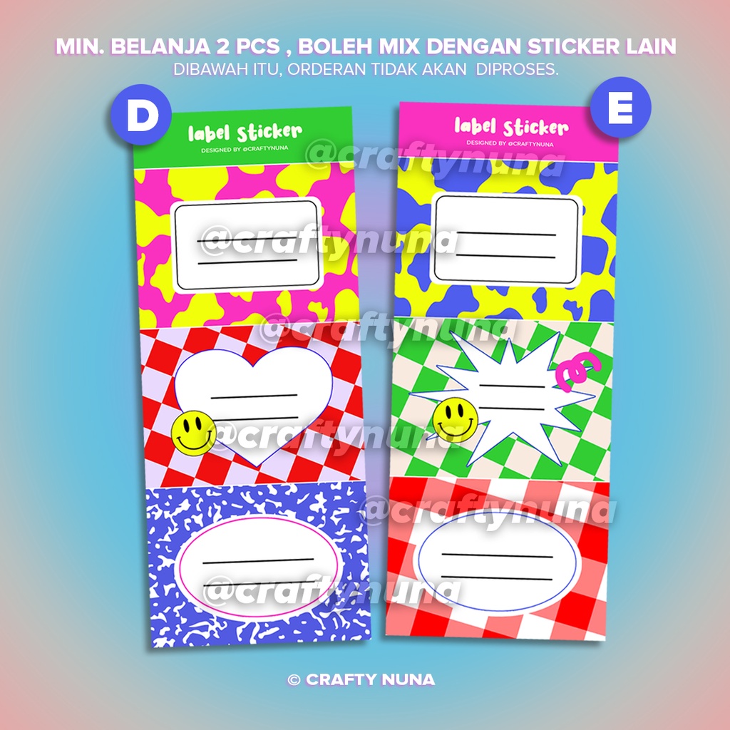 NAME LABEL STICKER SET AESTHETIC composition stiker nama deco journal polco poca pc estetik lucu unik