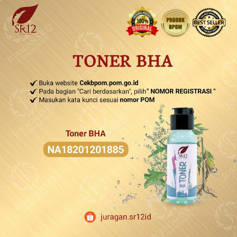 TONER AHA SR12 / EKSFOLIASI EKSFOLIATER FLEK HITAM / MENGANGKAT SEL KULIT