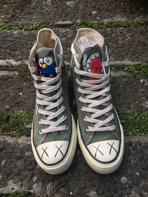 [BAYAR DITEMPAT] KAWS X Converse Allstar 70s Olive Green