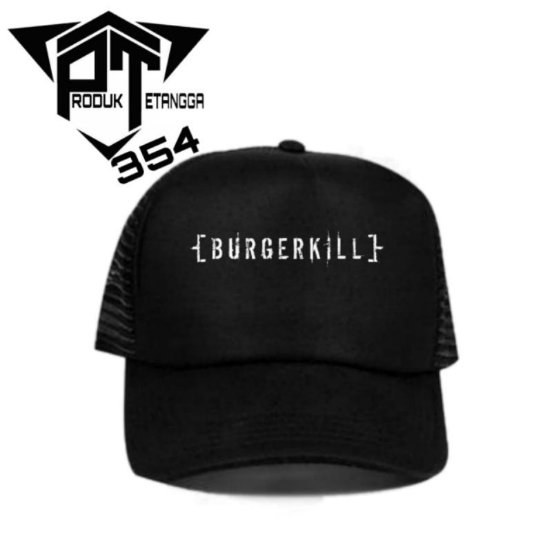 TOPI BURGERKILL - TOPI JARING BASEBALL CAP BAND METAL VINTAGE BOOTLEG - HITAM PRIA WANITA DEWASA