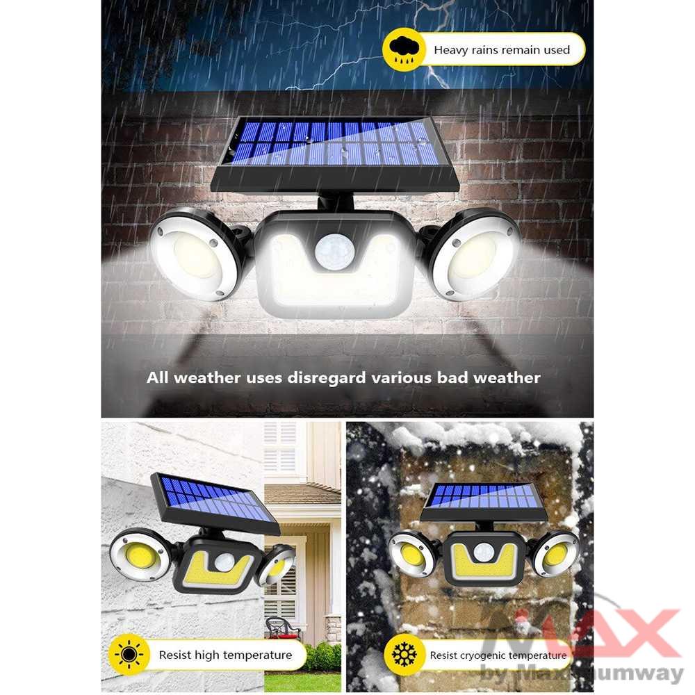 Lampu sorot keamanan security sensor gerak tenaga surya area luas Choifoo Lampu Solar Panel Sensor Gerak PIR Waterproof 83 COB - 208ABS 3 Heads COB LED Solar Light Outdoor Solar Lamp Smart Sunlight PIR Motion Sensor Wall Lamp Garden Street Light