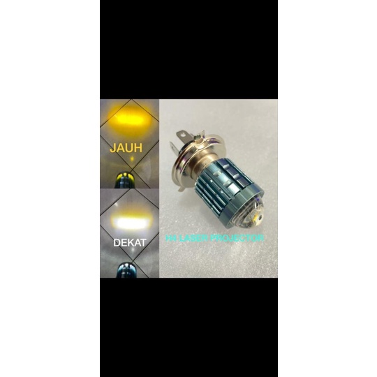 Lampu depan motor Led H4 2 warna untuk motor besar