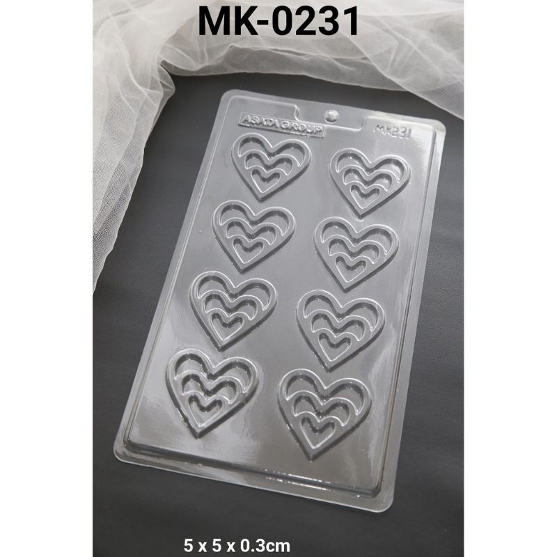 cetakan mika motif love cetakan coklat
