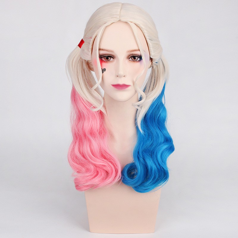 LOL-105 wig daily lolita rambut palsu cosplay harley quinn suicide squad