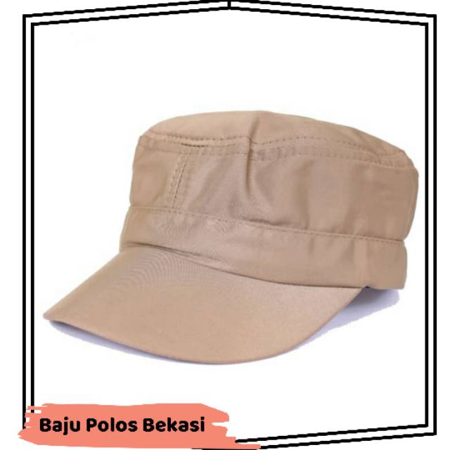 Topi Komando Polos. Topi Militer. Topi Army-Cream