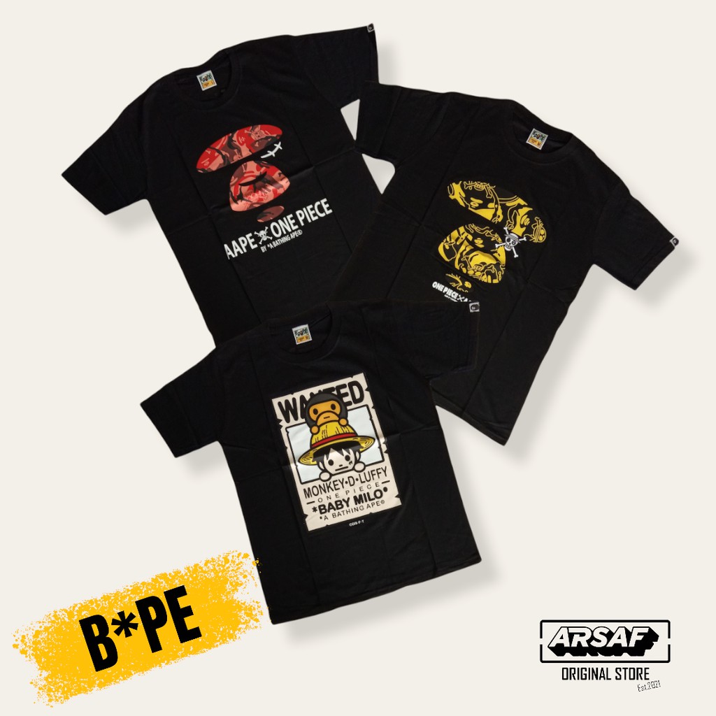 -ARSAF- T-Shirt B*PE A Bathing Ape Milo x One Piece Camo Black