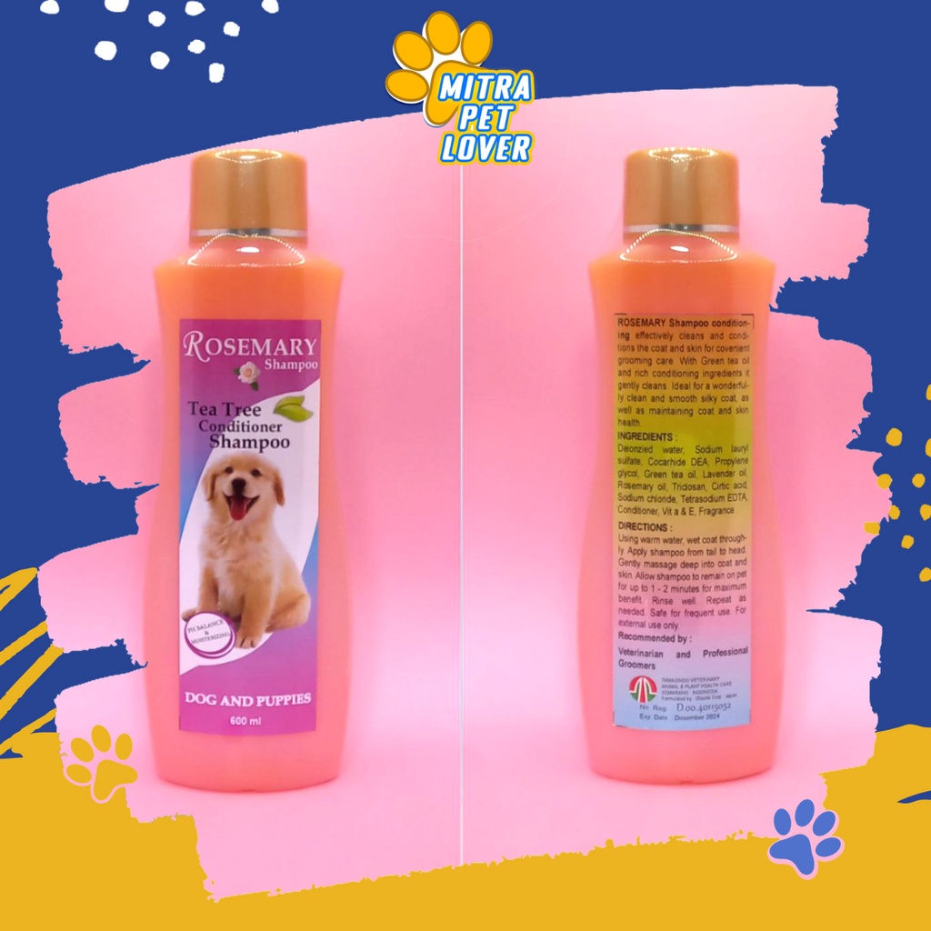 SHAMPO&amp; CONDITIONER ANJING - ROSEMARY DOG SHAMPOO ANJING 600 ML - BULU LEMBUT HALUS BERSIH SEHAT WANGI HARUM PUPPIES GROOMING - MURAH GARANSI KUALITAS ASLI ORIGINAL - PET ANIMAL HEALTHCARE VETERINARY TAMASINDO OBAT &amp; VITAMIN HEWAN PELIHARAAN MITRAPETLOVER