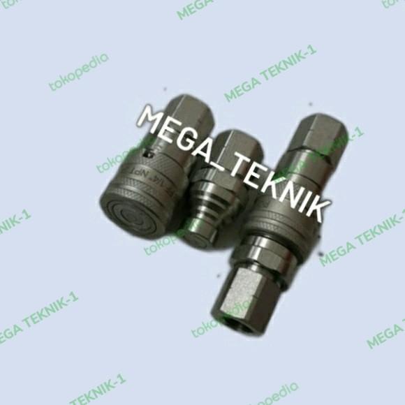 Fitting Quick Coupler Hydraulic 1/4" Flat Face / Quick Coupling 1/4"Flat Face