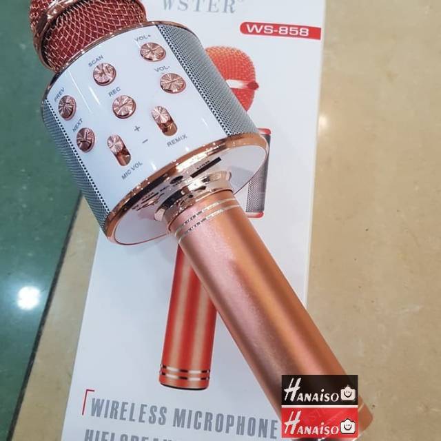 Termurah Medan Mic Speaker Bluetooth WS 858 Microphone Karaoke Smule WS858