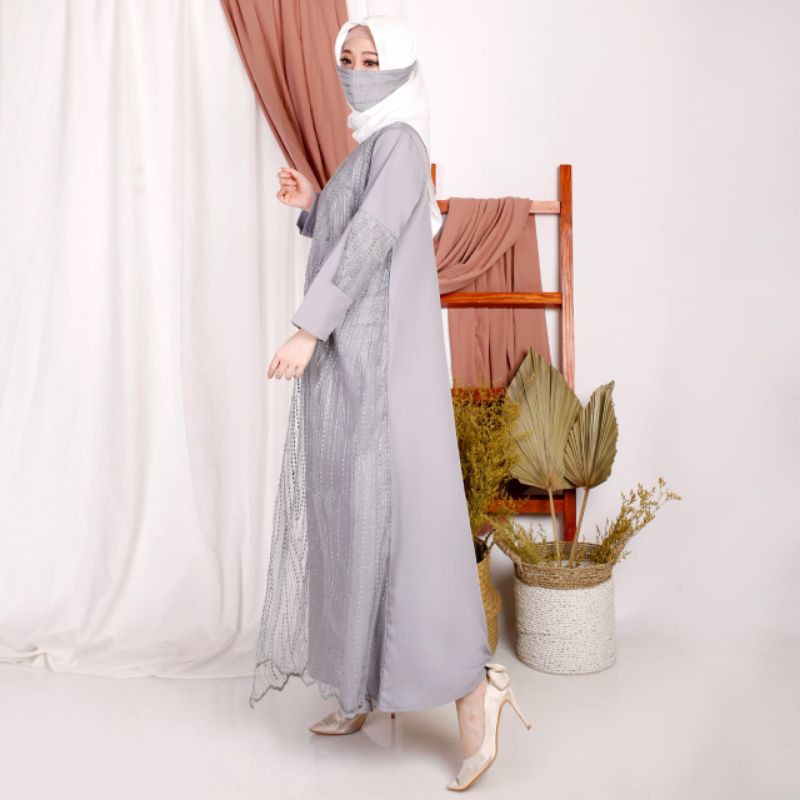 SCALA Gamis Bella Dewasa Brukat Tile 3D Mewah Ready 5 warna