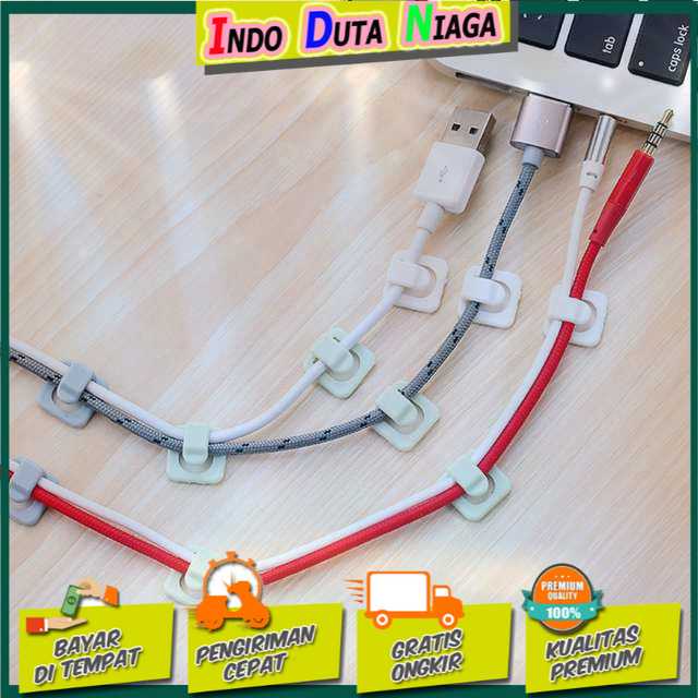 IDN TECH - Klip Tempel Manajemen Kabel Wire Organizer 18PCS - AM-03