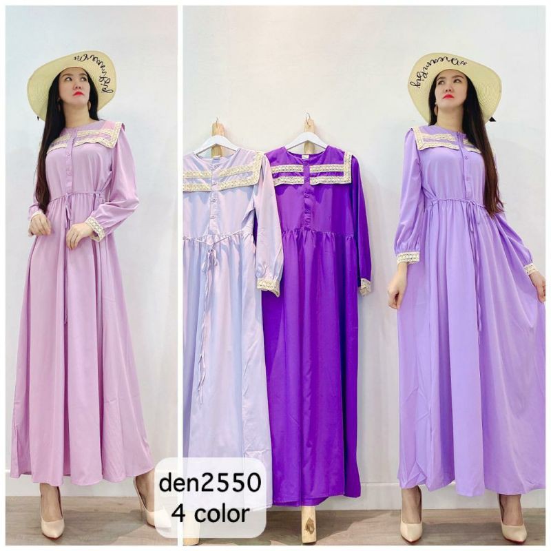 GAMIS POLOS LILAC COMBI RENDA / DRESS LILAC SERIES RAMADHAN 2021 NEW ARRIVAL