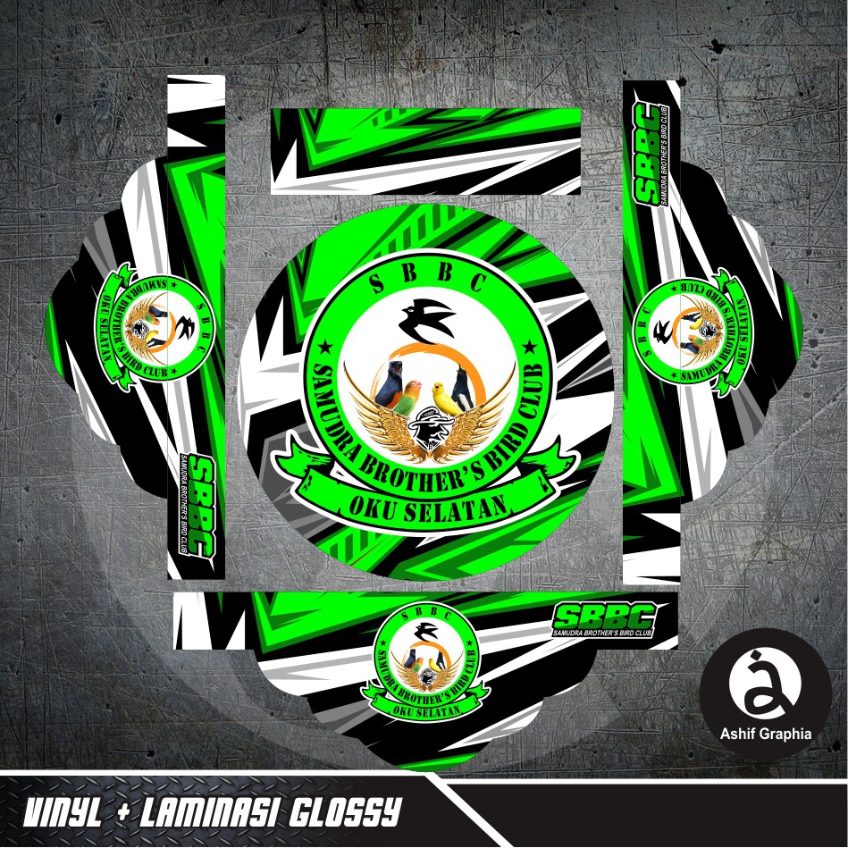 DECAL TEBOK LOVEBIRD CUSTOM HIJAU SBBC