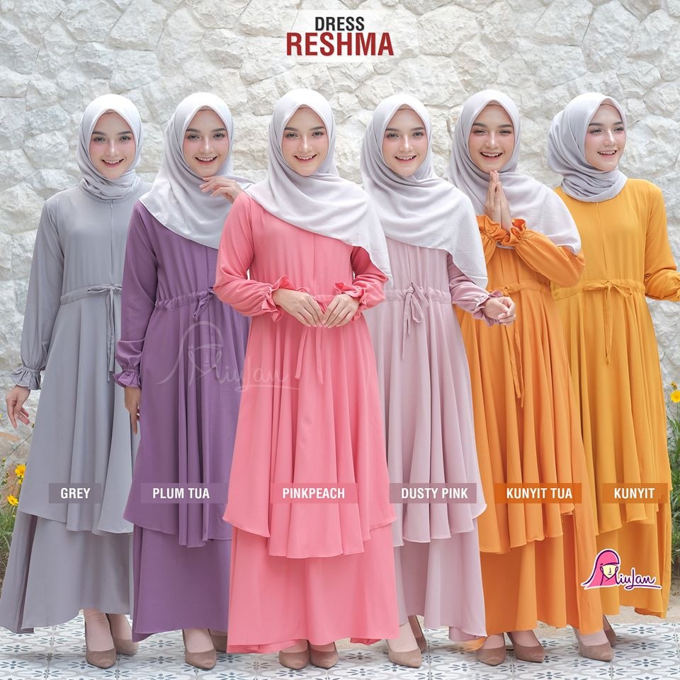 Dress Reshma Miulan / Dress Crepe / Dress Kondangan / Gamis Kondagan / Gamis terbaru / Gamis Murah /