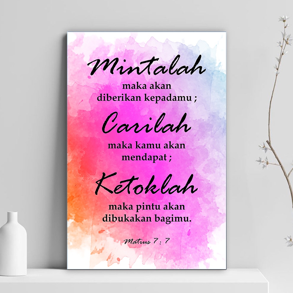 pajangan dinding rohani kutipan ayat matius 7:7