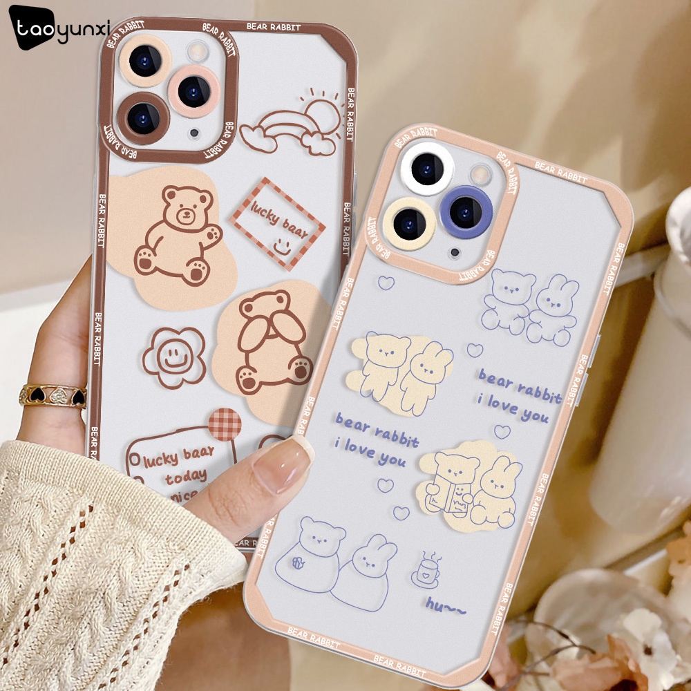 Casing TPU Realme C21Y C25Y C35 C31 C20A C25 C25S C12 Narzo 50A 50i C21 C15 C11 9i 8 5i 6 6i 5Z 6i 5G 6Z Motif Kartun Beruang