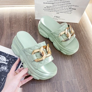Image of DM-Sendal Wedges Wanita Kokop Variasi Rantai PK 012