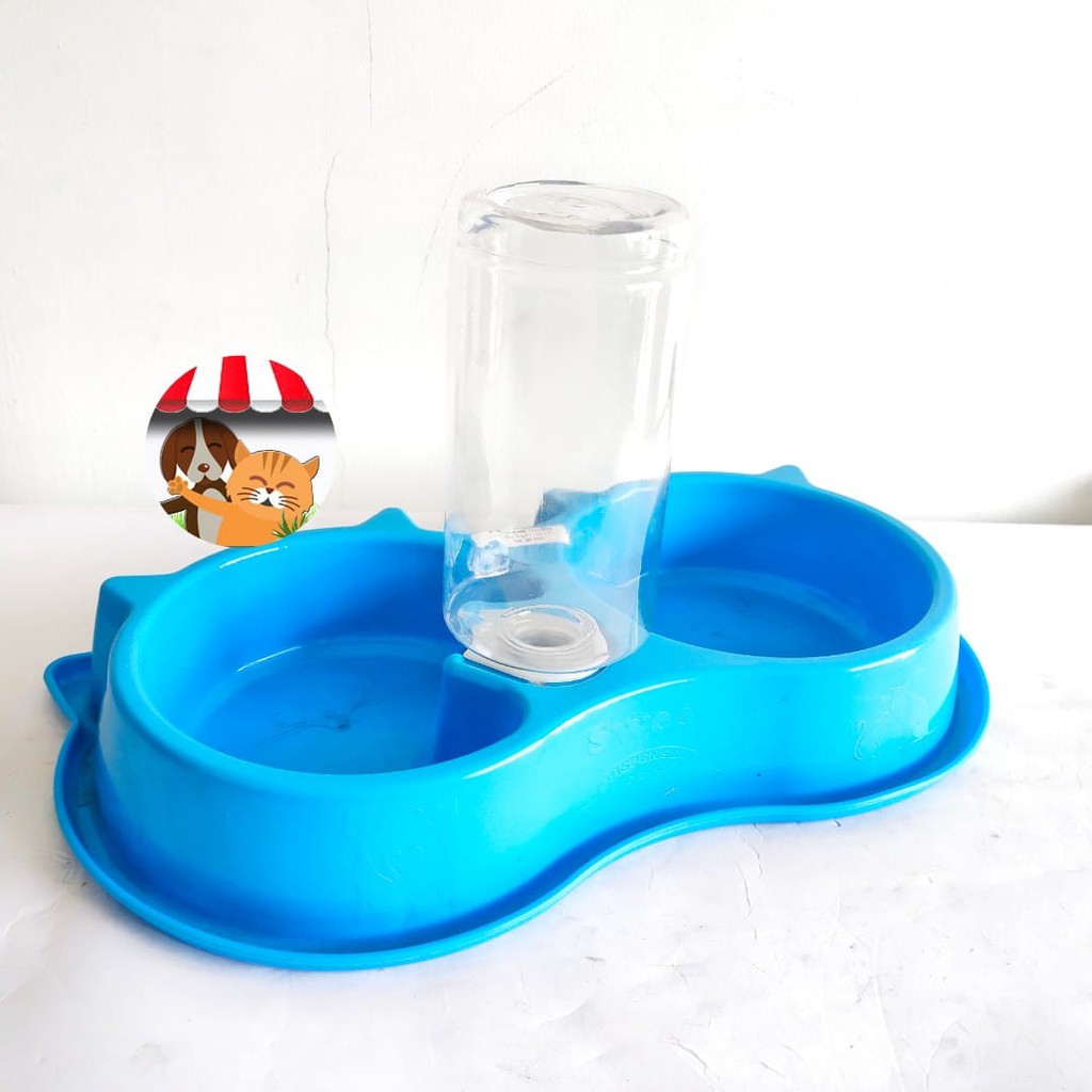 Tempat Makan Minum Hewan - Botol Kucing - Pet Bowl Double Anti Semut