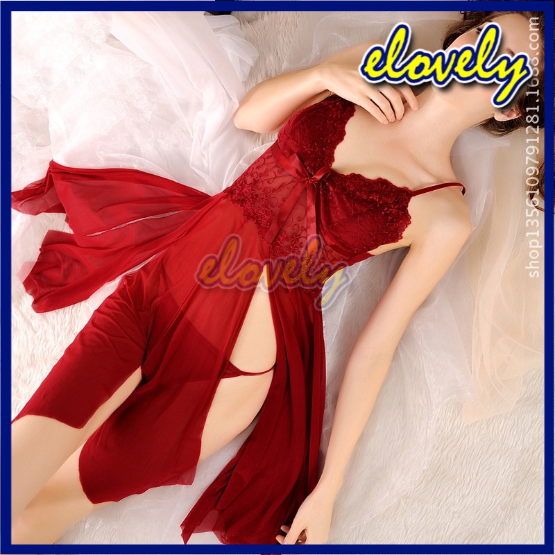 Elovely Lingerie Sexy Hot Pakaian Dalam Wanita Set Lingerie & G String Lace Fashion Model Sexy Charm Tanpa Lengan Import | L029-7