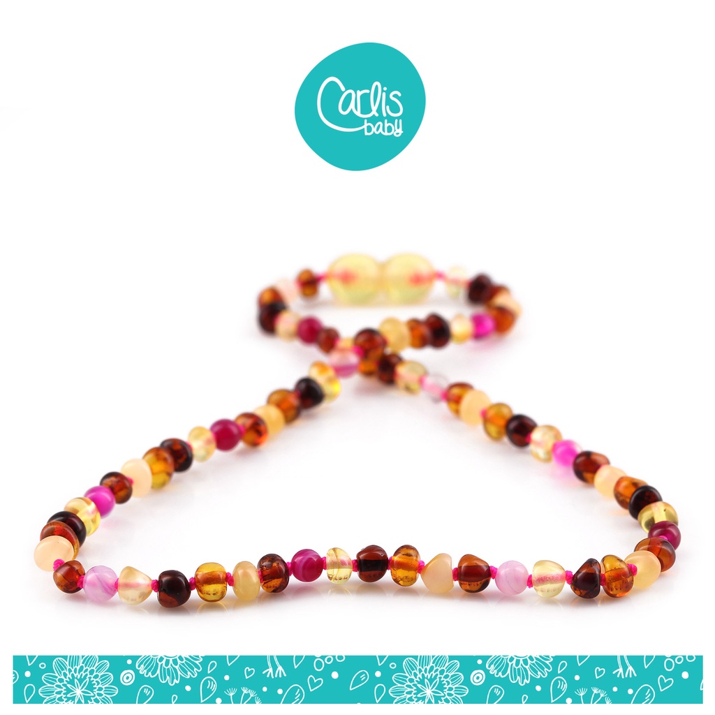 AGL41 / AGL51 Kalung Amber dan Set Amber Bayi Mix Pink Gem Collections By Carlis Baby.