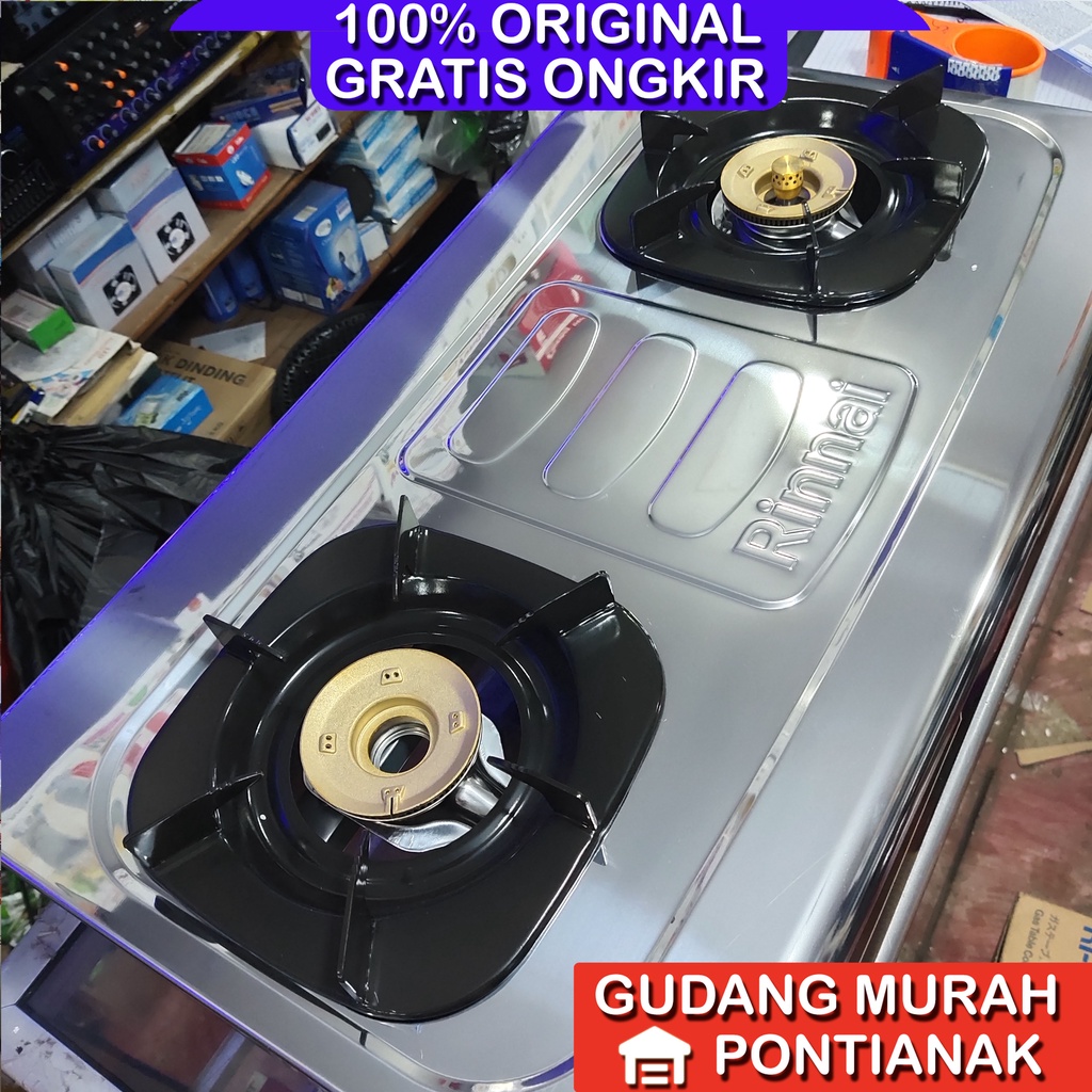 Kompor Gas Rinnai Grande Jumbo api lilin Ri 712 A 712a Body bisa lepas badan bongkar pasang stainless antikarat