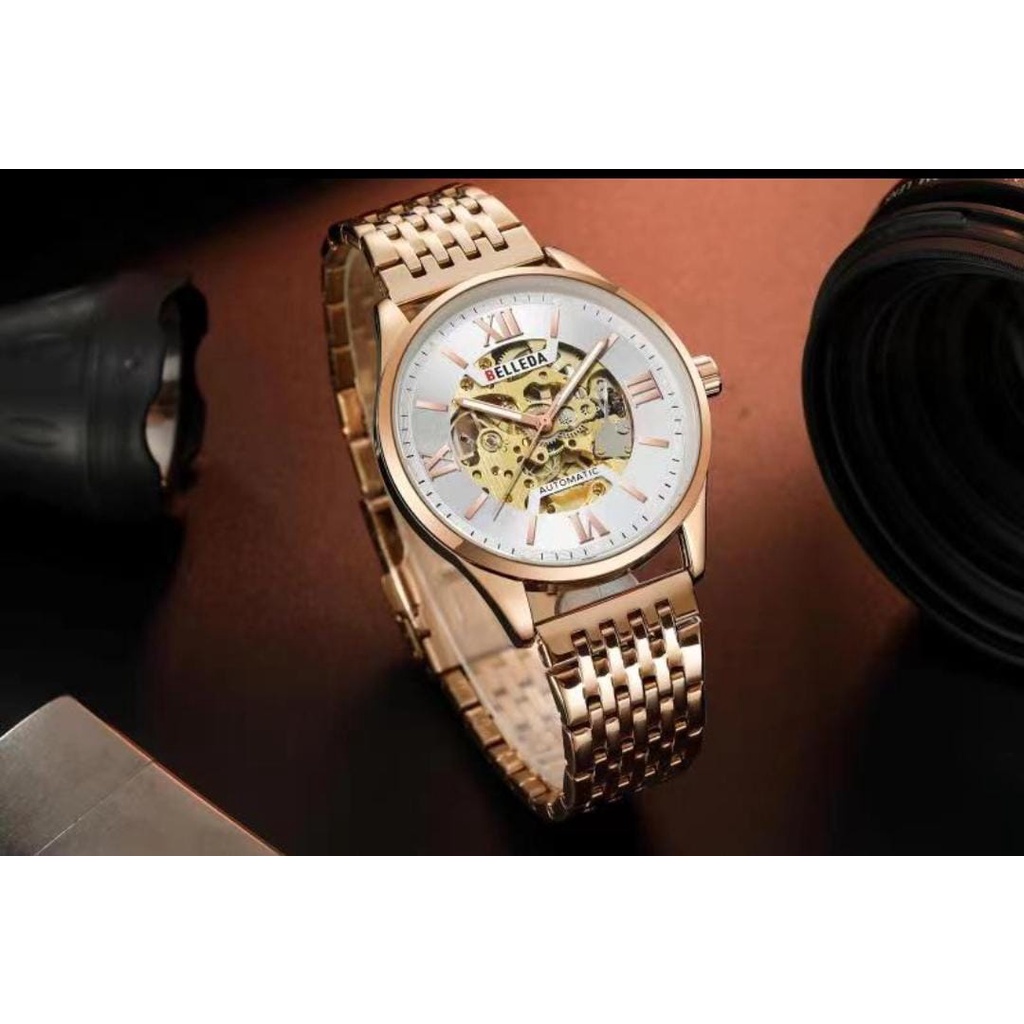 BELLEDA 9397 Mekanik Otomatis Jam Tangan Pria Luxury Stainless Steel Original Anti Air Automatic Watch