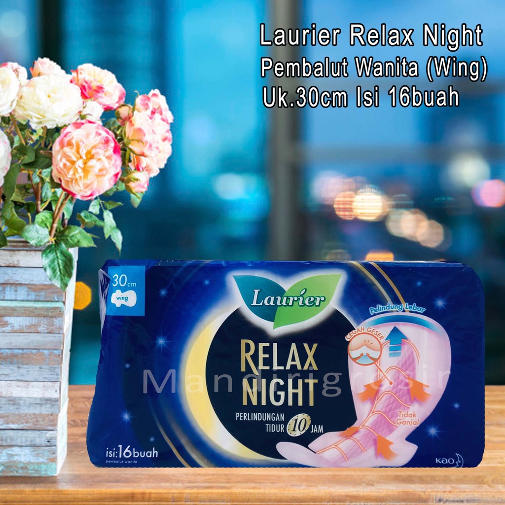 Relax Night *Laurier * Pembalut 30cm * Wing Isi 16