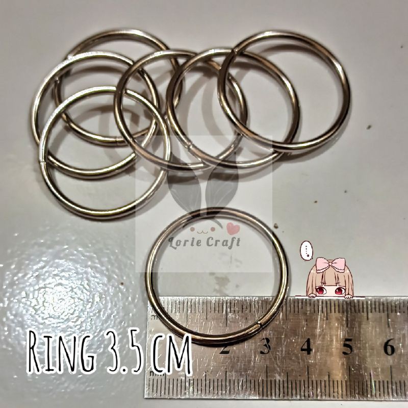 Gantungan Kunci Ring Bulat Ring o bulat besi 3.5cm 35mm lingkaran ring 3,5 3 2,8 2,5 cm 35 30 28 25 