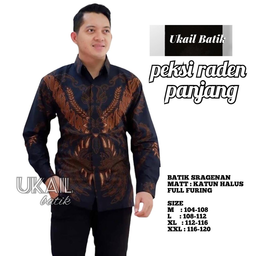 PEKSI RADEN UKAIL KEMEJA BATIK SOLO PRIA LENGAN PANJANG LAPIS FURING ATASAN BATIK PREMIUM MODERN KATUN HALUS PARANG GURDO ABDI SUMEBAR PARANG CENDANA WIBISONO PUTRO PEKSI SALENDRA BIRU MERAK PATI SATYO BIRU PARANG GEDHE PEKSI SANDING ABDI SUMEBAR GITARJA