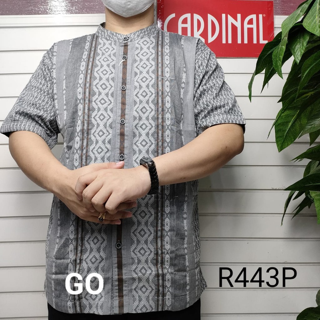 BB XL BIG SIZE CARDINAL KEMEJA KOKO Taqwa Baju Muslim Pakaian Pria Original Salur Lengan Pendek