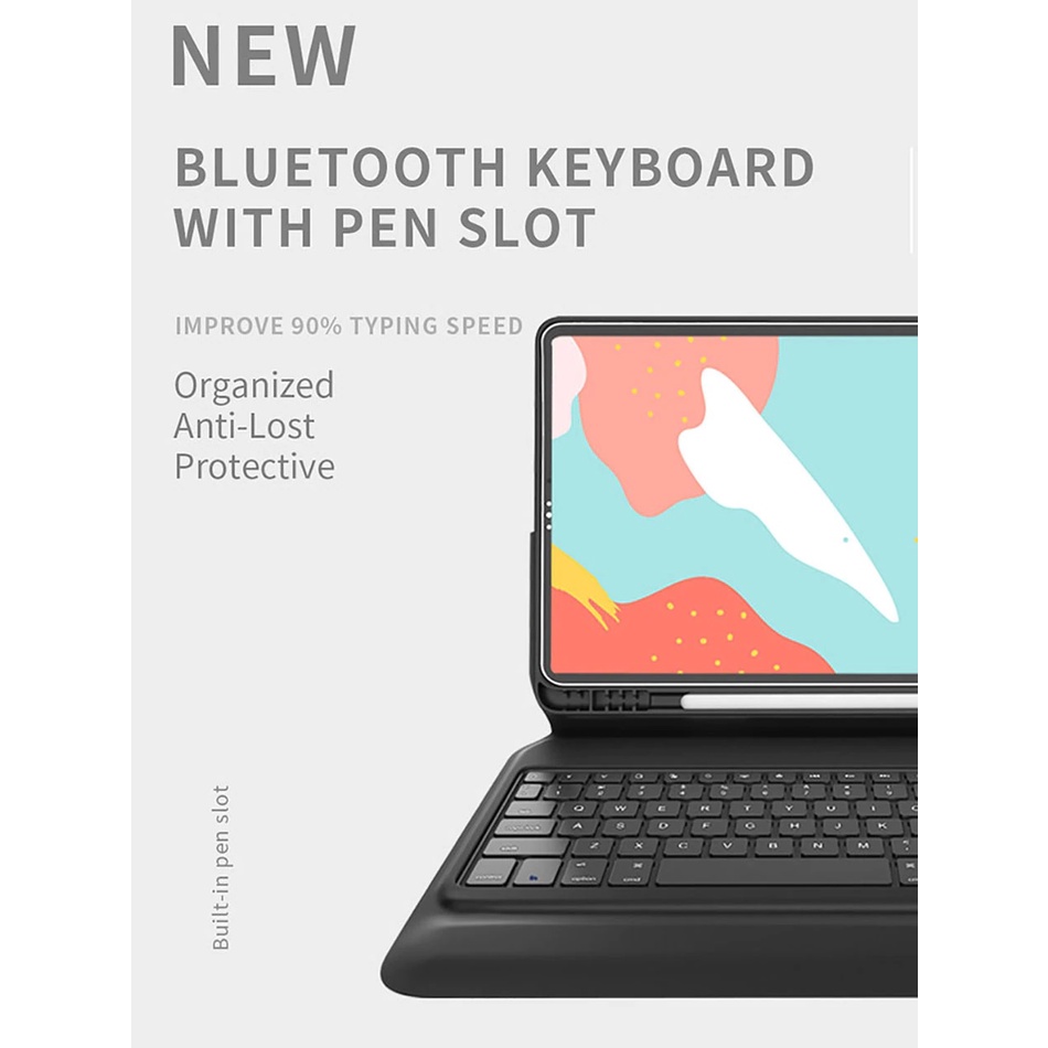 WIWU Smart Keyboard Folio Case with Keyboard - iPad 10.2 10.5 (2019) - Casing dan Bluetooth Keyboard