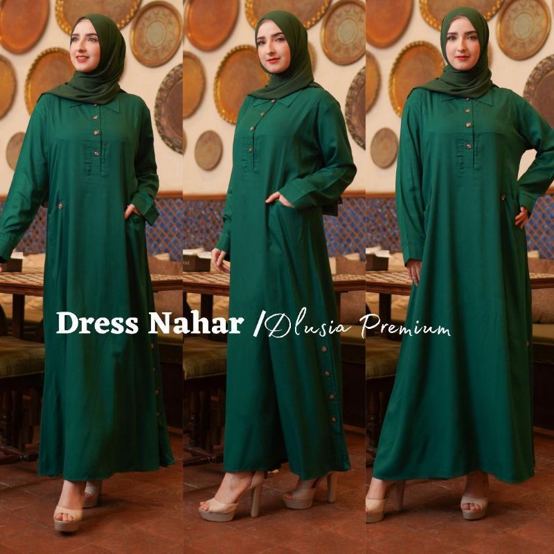 Daster arab Dlusia NAHAR Maxi Dress Premium Gamis TWILL Limited edition