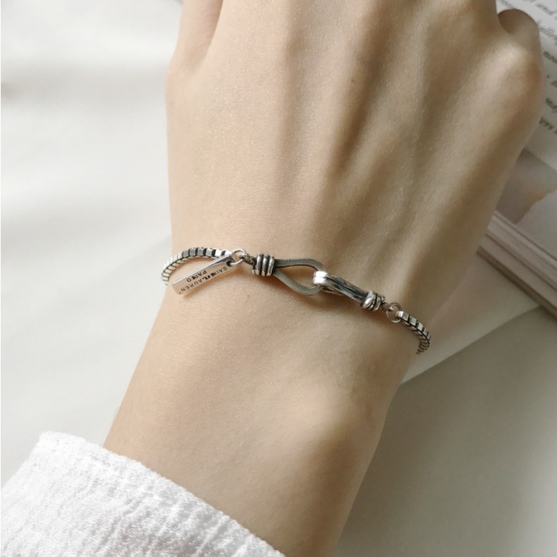 Gelang Rantai Bahan Stainless Steel 925 Untuk Wanita