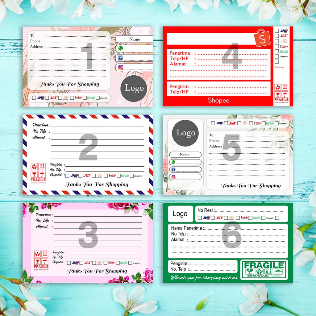 

sticker stiker label pengiriman shopee olshop 10x6 cm