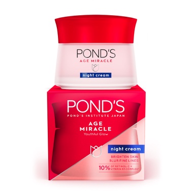 Ponds Age Miracle Night Cream Moisturizer Anti Aging &amp;Glowing W Retinol&amp;Niacinimide 10G