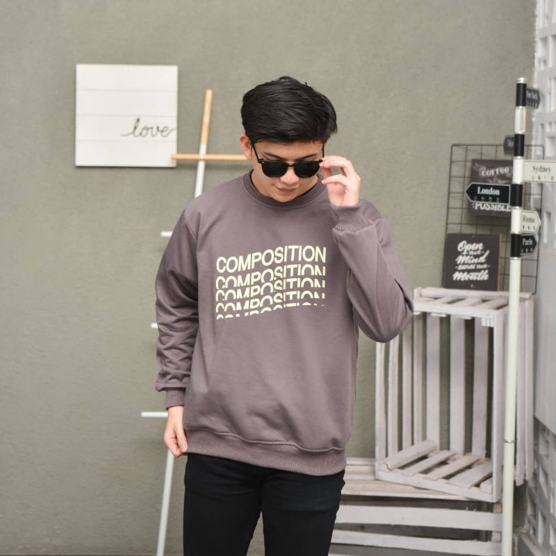 SWEATER CREWNECK PRIA / COMPOSITION SWEATER UNISEX OUTWEAR JAKET PRIA