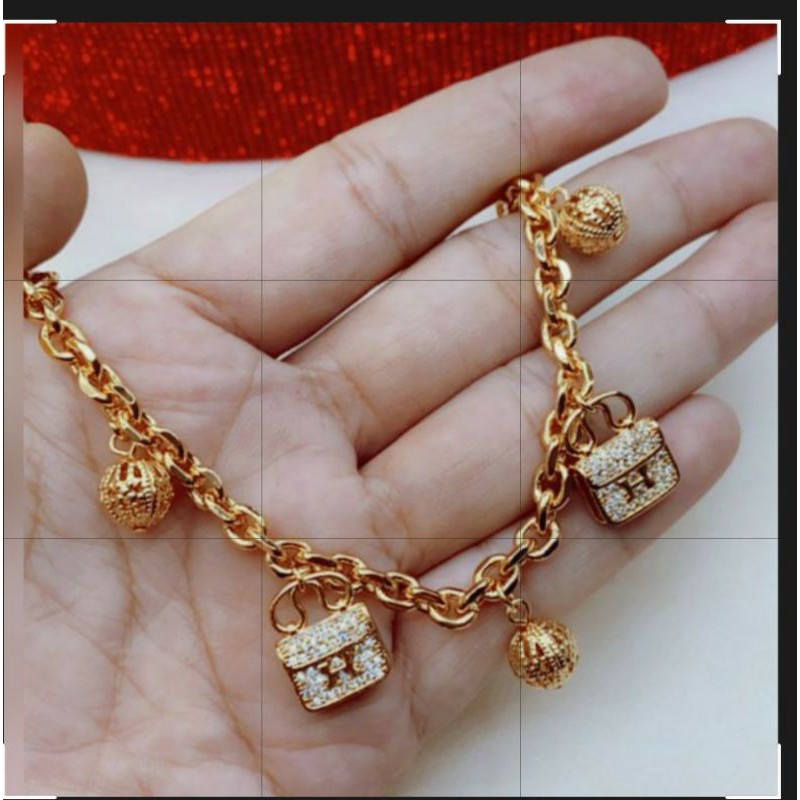 Restok Gelang Premium Quality Lapis emas silver gold Anti Karat Gelang Krincingan  mata 9228