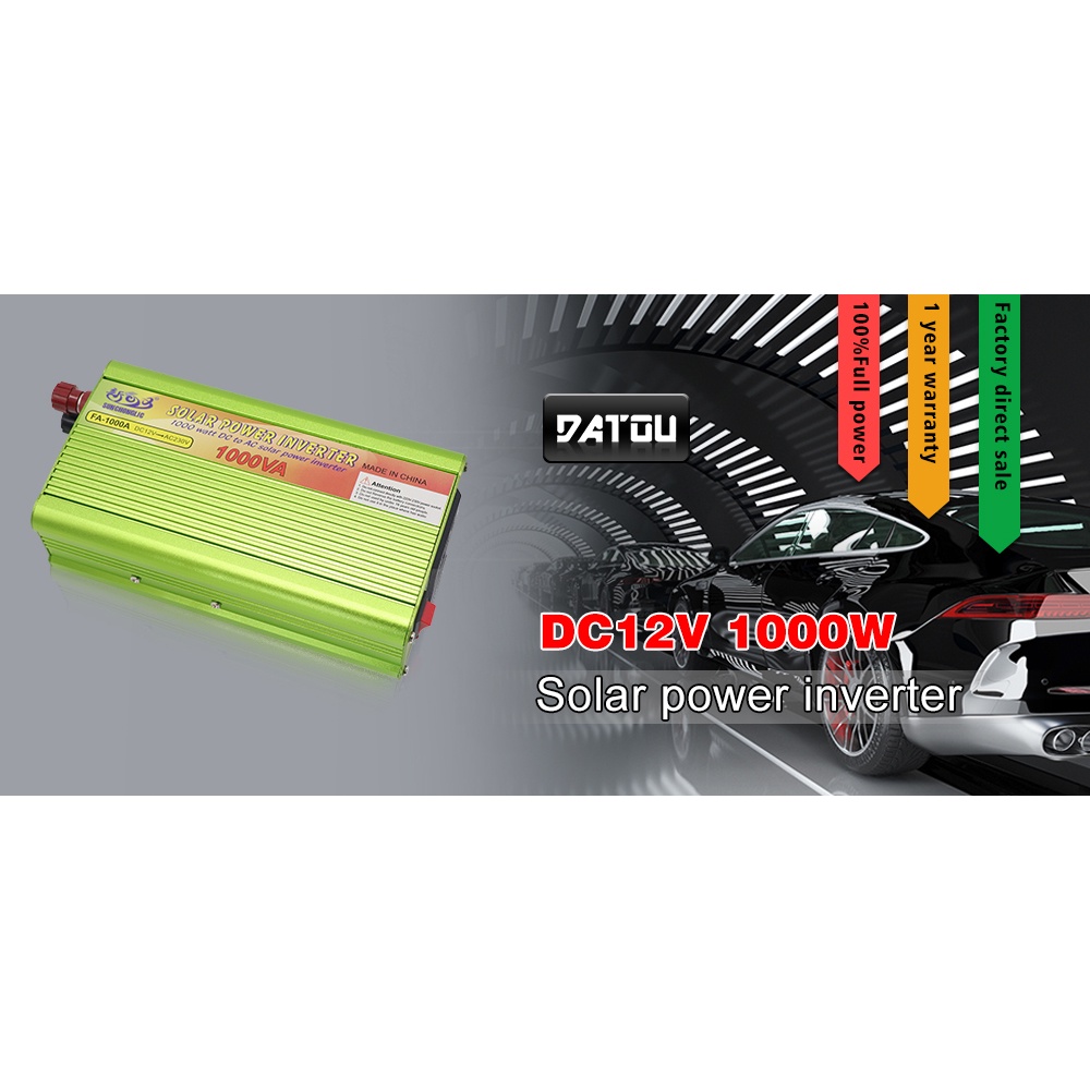 Datou SUNCHONGLIC Solar Car Power Inverter DC 12V to AC 230V 1000W - FA-1000A - Green