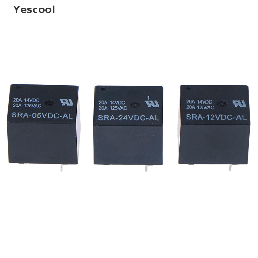 Yescool SRA-05VDC-AL SRA-12VDC-AL SRA-24VDC-AL 5V 12V 24V 20A T74 4PIN Relay