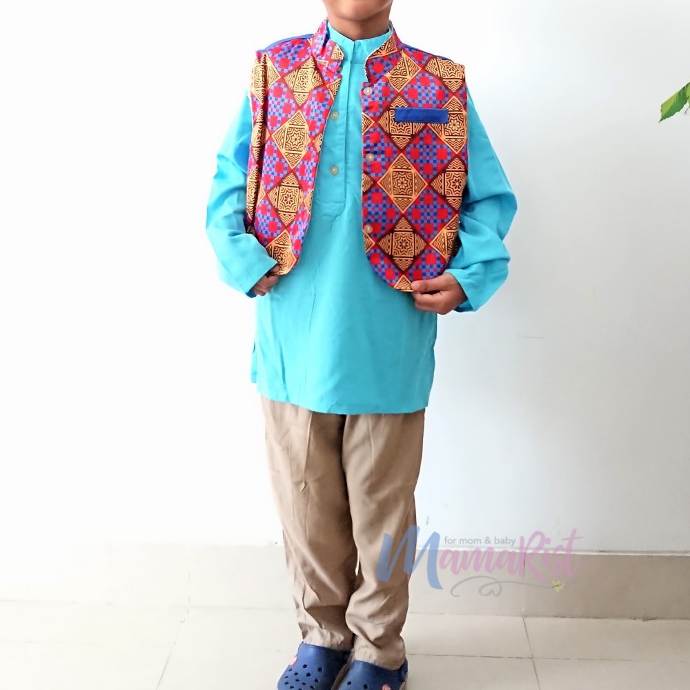 Baju koko anak setelan dengan rompi / baju koko branded Flokids